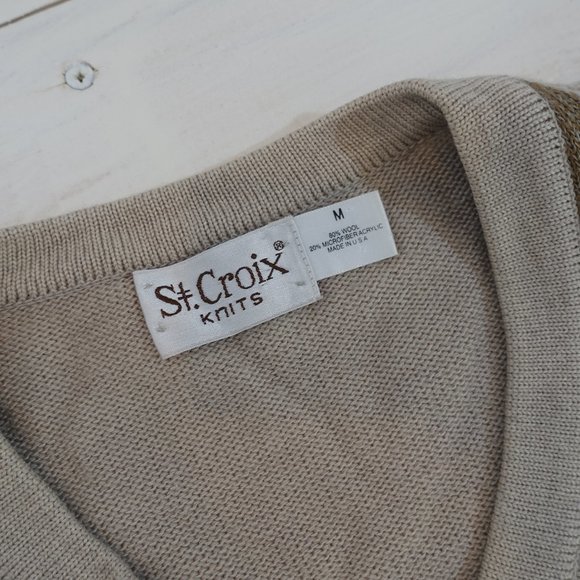 Vintage St Croix Knits Tan Wool Blend Sweater - Picture 5 of 8